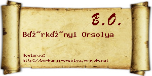 Bárkányi Orsolya névjegykártya